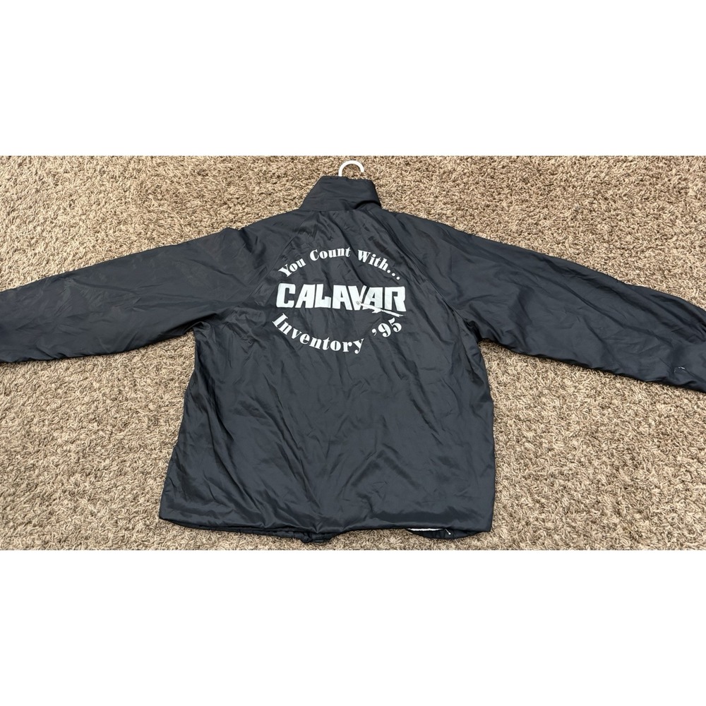 Vintage 90's Cardinal Black Nylon Jacket Team Condor Calavar USA Mens Size Large